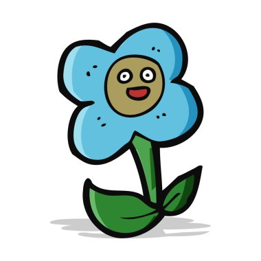 yüzü olan çizgi film çiçek