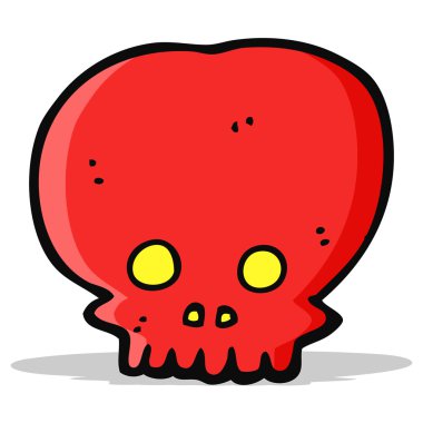 karikatür ürkütücü kafatası sembolü