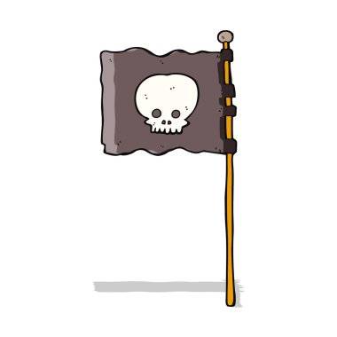 korsan bayrağı sallayarak karikatür