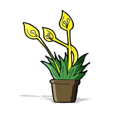 çizgi film orkide bitkisi