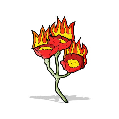 çiçek yakma karikatür