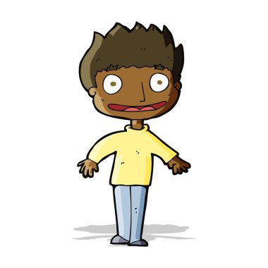 çizgi film heyecanlı çocuk