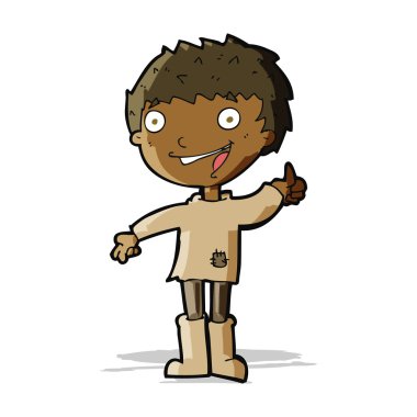 çizgi film heyecanlı çocuk