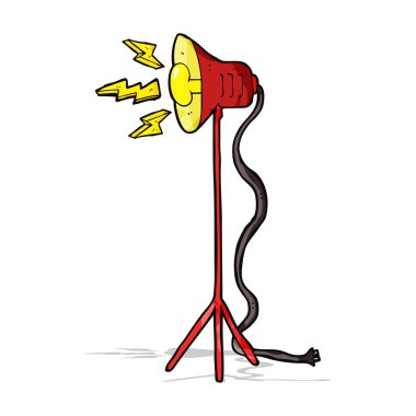 çizgi film stüdyo lambası parlıyor