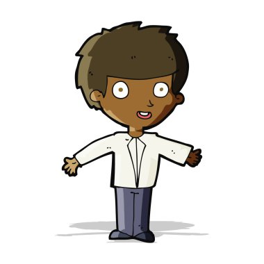 karikatür mutlu çocuk