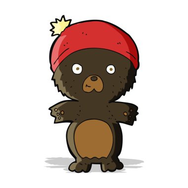 Şapkalı şirin siyah ayı.