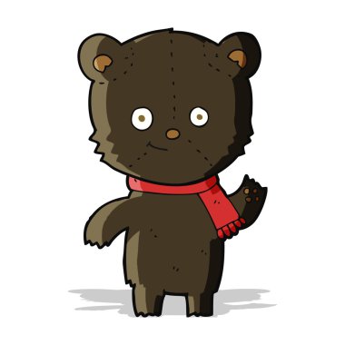 Çizgi film siyah ayı el sallıyor