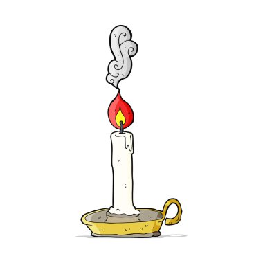 karikatür yanan mum