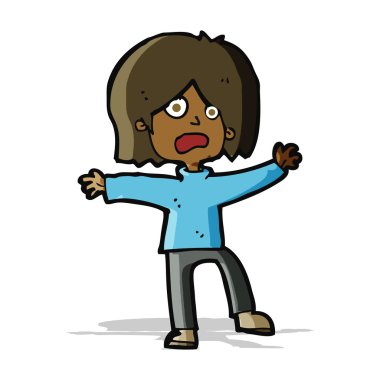 karikatür korkan kişi