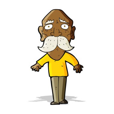 karikatür üzgün yaşlı adam