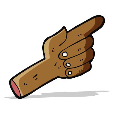 el işaret eden karikatür