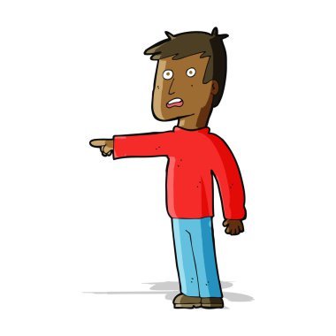 karikatür işaret eden adam