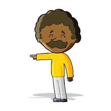 Çizgi filmdeki bıyıklı adam.