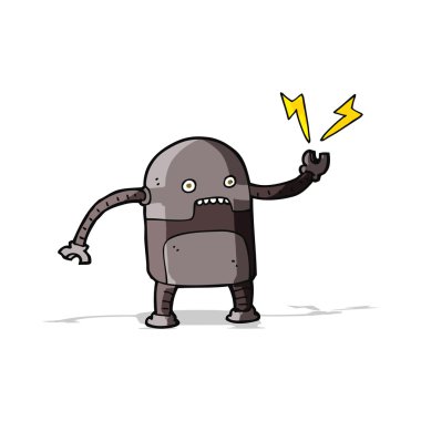 komik karikatür robot