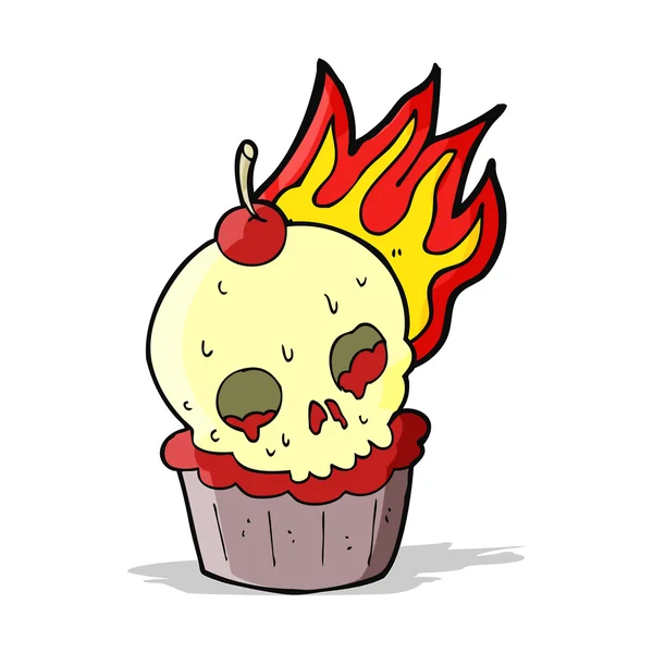 Dessin animé gâteau tasse halloween — Image vectorielle