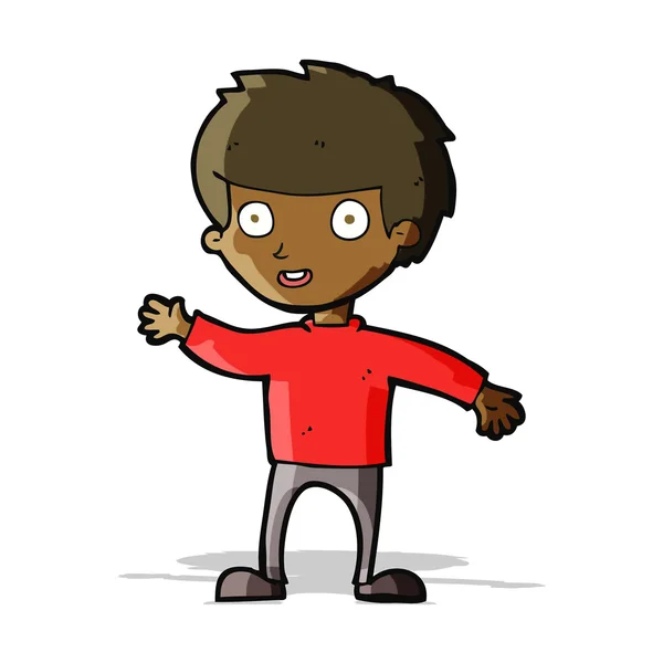 Cartoon gelukkige jongen — Stockvector