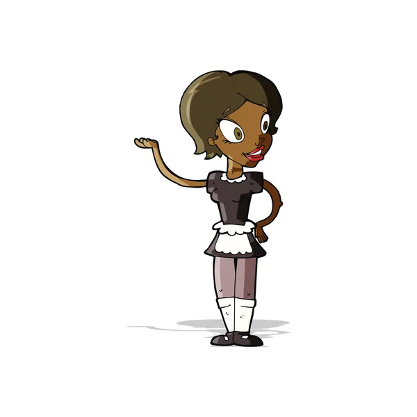 Cartoon woman in maid costume — Stock Vector