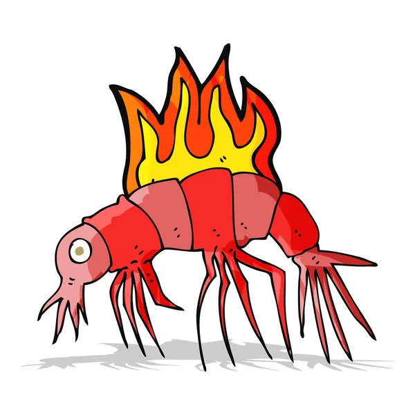 Cartoon hot shrimp — Stock Vector