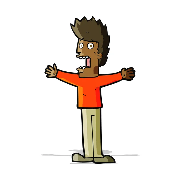 Cartoon doodsbang man — Stockvector