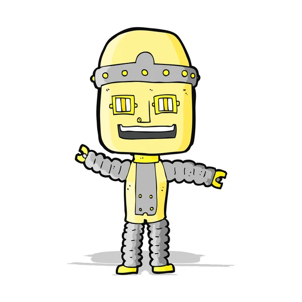 Kreslený mává robot — Stockový vektor