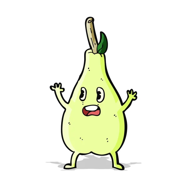 Cartoon frightened pear — Stock Vector