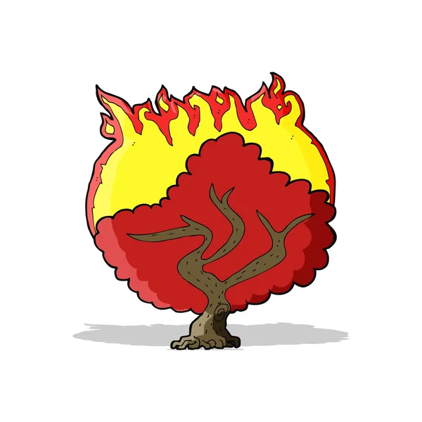 Cartoon burning tree — Stock Vector