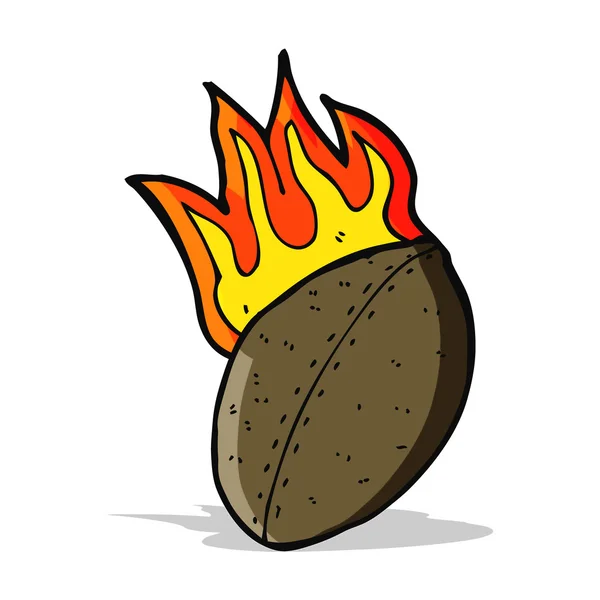 Cartoon flaming football — Stock Vector