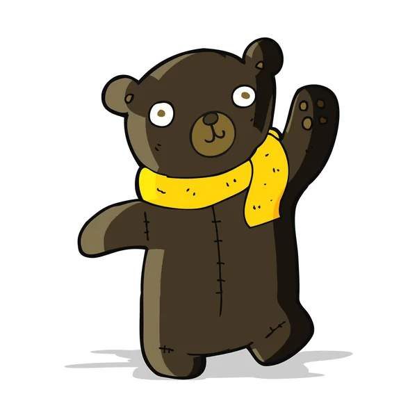 Милий мультяшний чорний плюшевий ведмедик — стоковий вектор