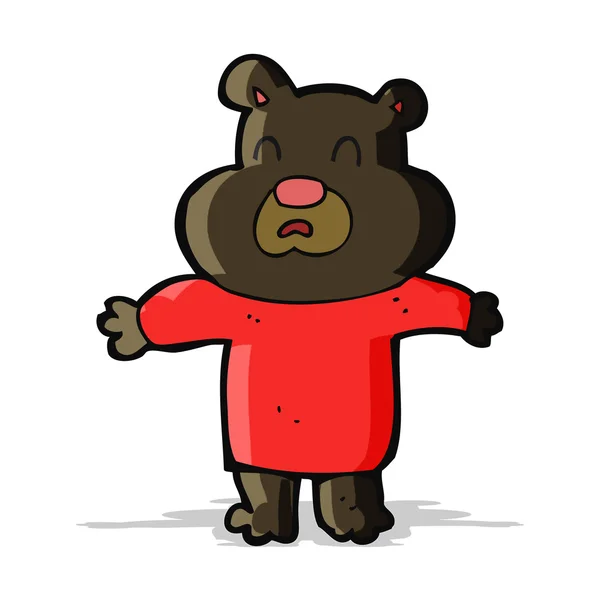 Cartoon unhappy black bear — Stock Vector