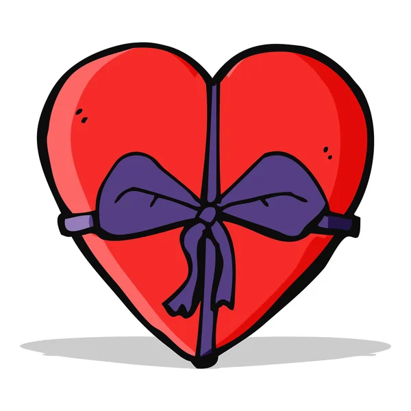 Cartoon hartvormig cadeau — Stockvector