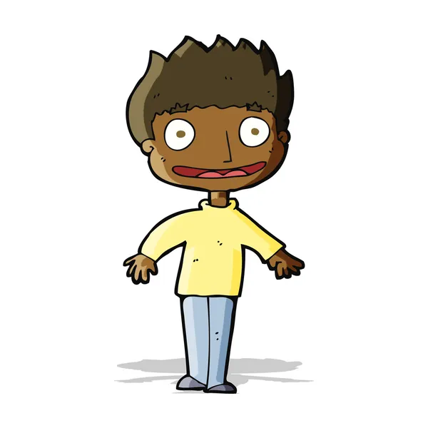 Cartoon opgewonden jongen — Stockvector