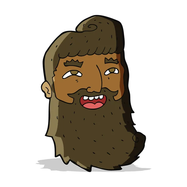 Dessin animé riant homme barbu — Image vectorielle