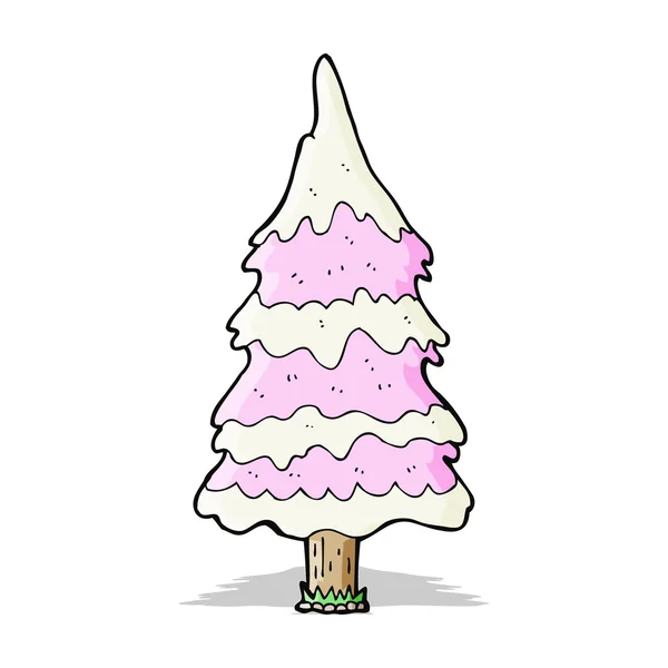 卡通片雪粉树 — 图库矢量图片