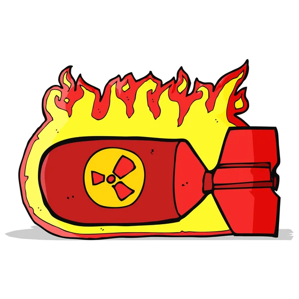 Dibujos animados bomba nuclear — Vector de stock