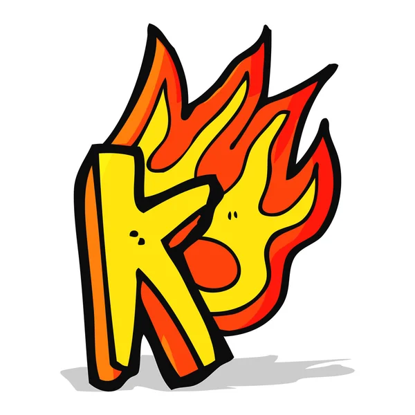 Desene animate flaming scrisoare — Vector de stoc