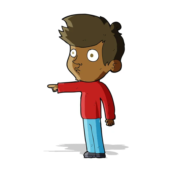 Cartoon aanwijsapparaat jongen — Stockvector