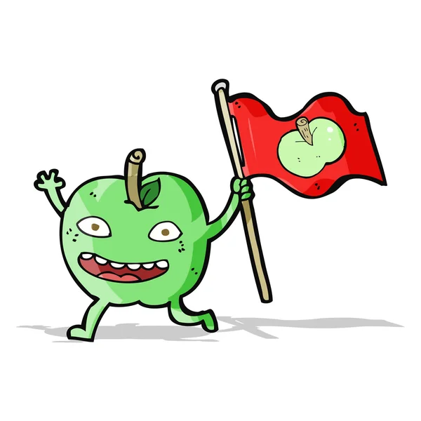 Jabłko z kreskówki z flagą — Wektor stockowy