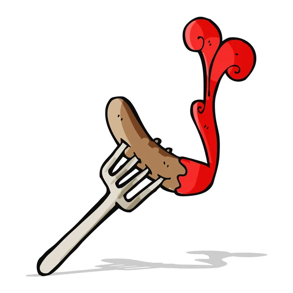 卡通片热狗和番茄酱 — 图库矢量图片