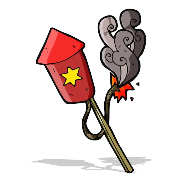Cartoon vuurwerk met brandende lont — Stockvector