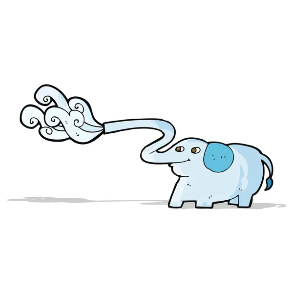 Kreskówki słoń tryskając wodą — Wektor stockowy