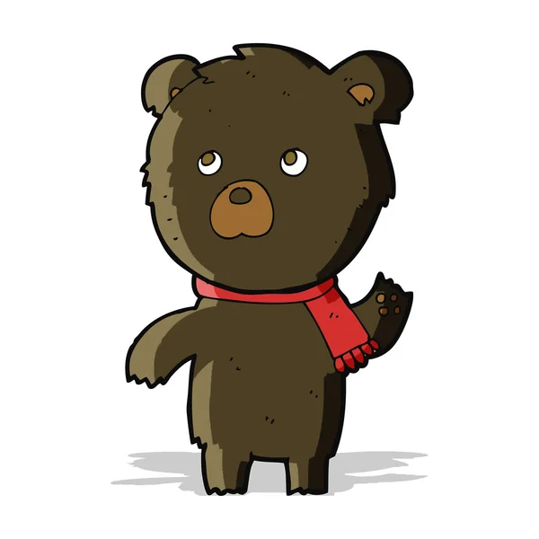 Desenho animado bonito urso preto — Vetor de Stock