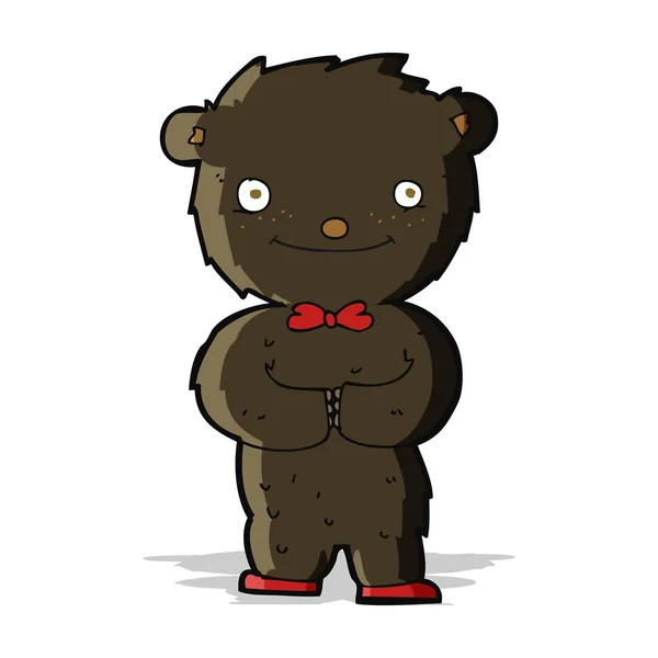 Pequeno urso negro dos desenhos animados — Vetor de Stock