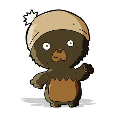 Şapkalı sevimli oyuncak ayı.