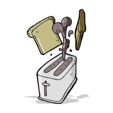 Çizgi film tost makinesi ekmek tükürüyor.