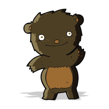 Siyah ayı yavrusunu sallayan çizgi film