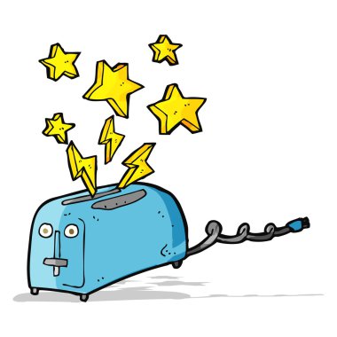karikatür pırıltılı tost makinesi