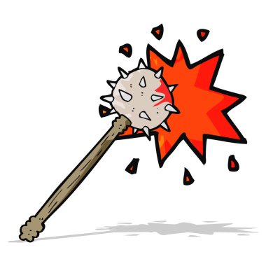 Karikatür kanlı ortaçağ biber gazı