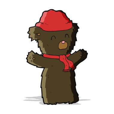 Çizgi film sevimli siyah ayı