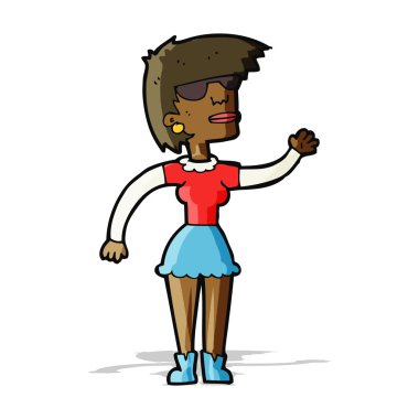 çizgi film kadın sallayarak gözlükler