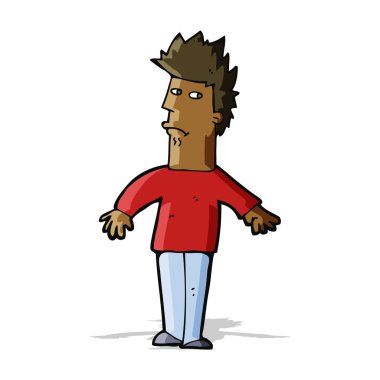 endişeli adam çizgi film